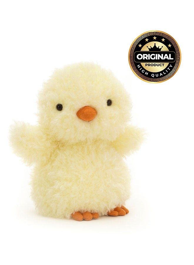 Jellycat دجاجة صغيرة محشوة – لعبة ناعمة مع أرجل كوردية، هدية عيد الحب لطيفة للأطفال والبالغين، مجموعة جليكات، 18 سم - Image 1